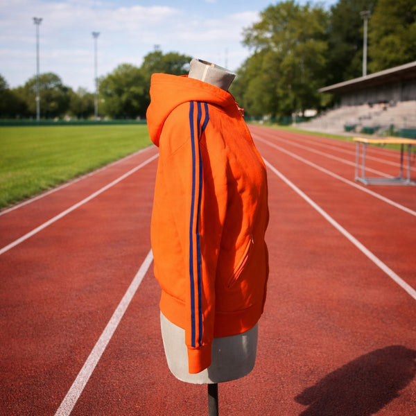 Veste à capuche vintage Adidas – Orange – Taille S (168) – Modèle 70s/80s