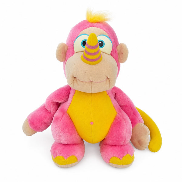 Peluche vintage Disney Les Wuzzles Rhinosinge (Rhinokey) 30 cm rose et jaune