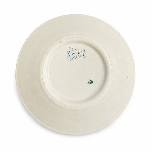 Ancienne tasse de dinette avec sa soucoupe en faïence modèle Mésange – Lunéville