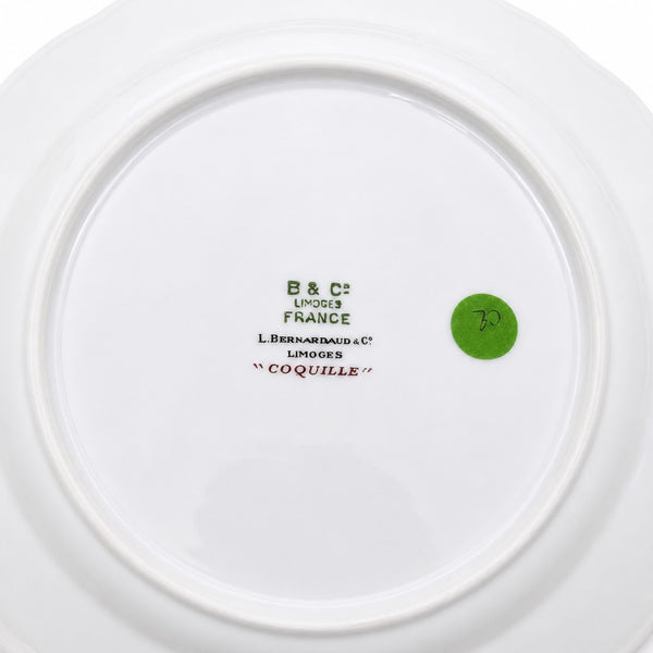 Lot de 6 assiettes à dessert en porcelaine de Limoges Bernardaud modèle « Coquille » – Décor doré
