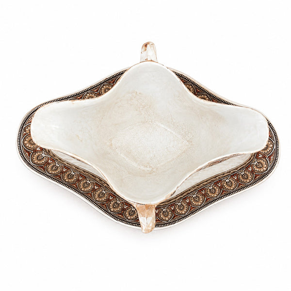 Saucière ancienne en faïence anglaise Ashworth Bros modèle Grecian Border