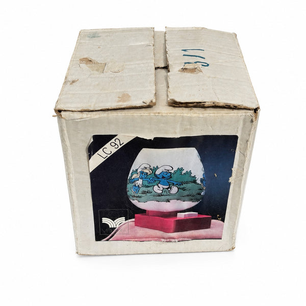 Lampe veilleuse vintage Schtroumpfs avec boîte d’origine – années 1980 - Verrerie de Vianne