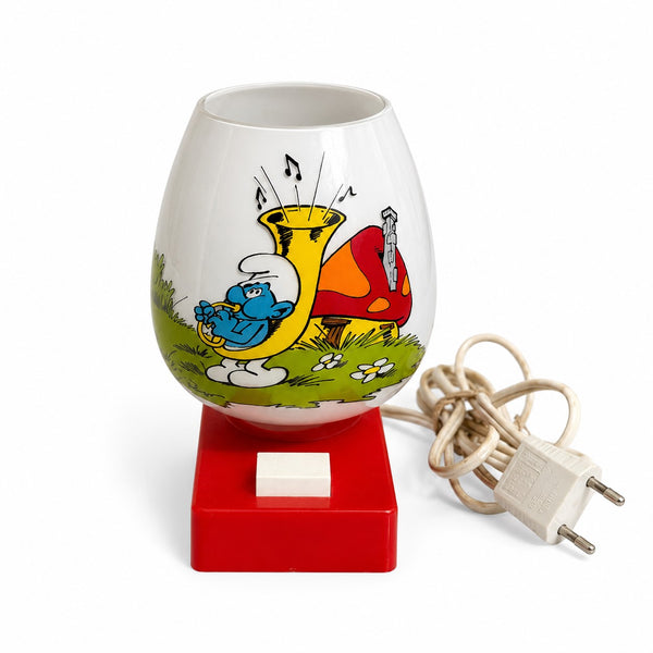 Lampe veilleuse vintage Schtroumpfs avec boîte d’origine – années 1980 - Verrerie de Vianne