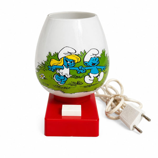 Lampe veilleuse vintage Schtroumpfs avec boîte d’origine – années 1980 - Verrerie de Vianne