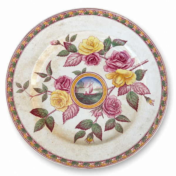 Lot de 4 assiettes plates en faïence anglaise Hanley H & R – env. 26 cm
