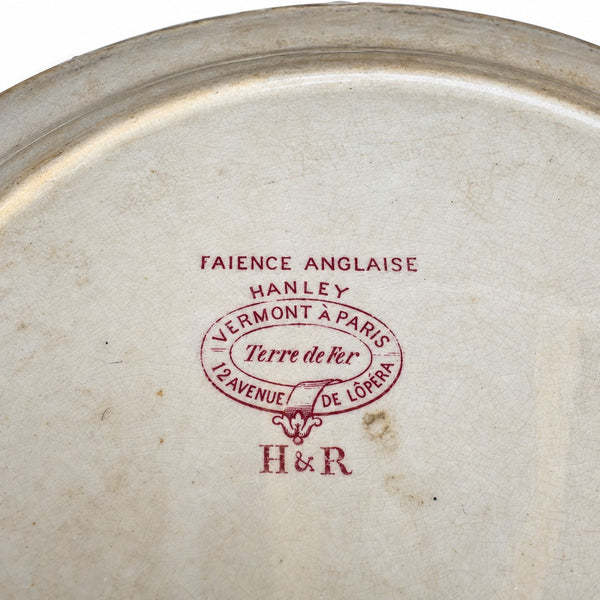 Lot de 4 assiettes plates en faïence anglaise Hanley H & R – env. 26 cm