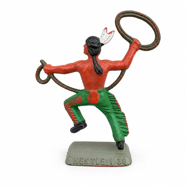 Figurine ancienne Indien Nestlé I 38 – Style Starlux – Far West en plastique peint