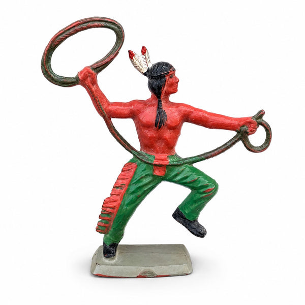 Figurine ancienne Indien Nestlé I 38 – Style Starlux – Far West en plastique peint