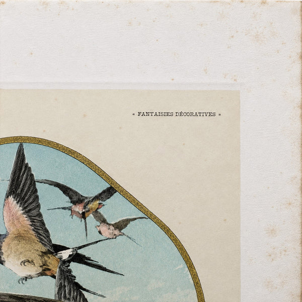 Lithographie ancienne « Fantaisies décoratives », planche 30, par Habert-Dys, 1886-1887