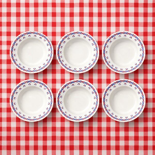 Service de 6 assiettes creuses anciennes – Porcelaine opaque de Gien – Décor Normandie