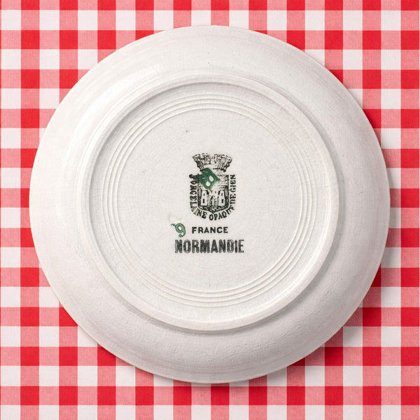 Service de 6 assiettes creuses anciennes – Porcelaine opaque de Gien – Décor Normandie