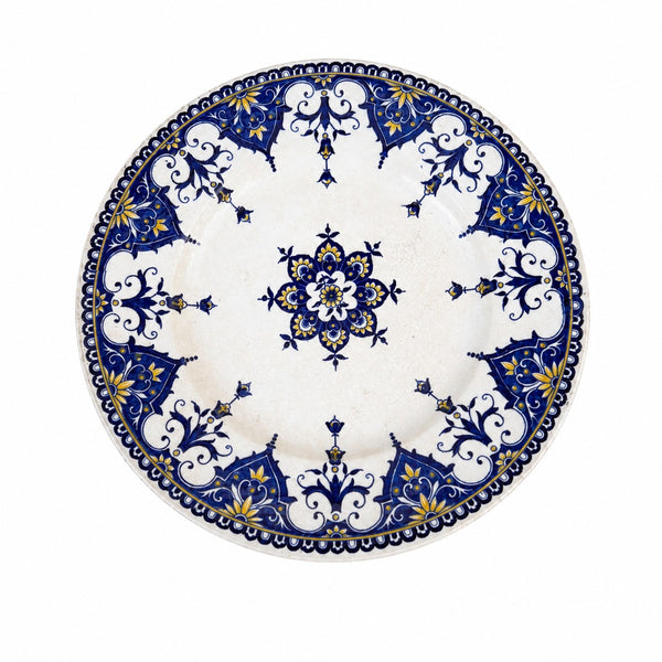 Assiette montée ancienne en faïence de Sarreguemines – modèle Cluny
