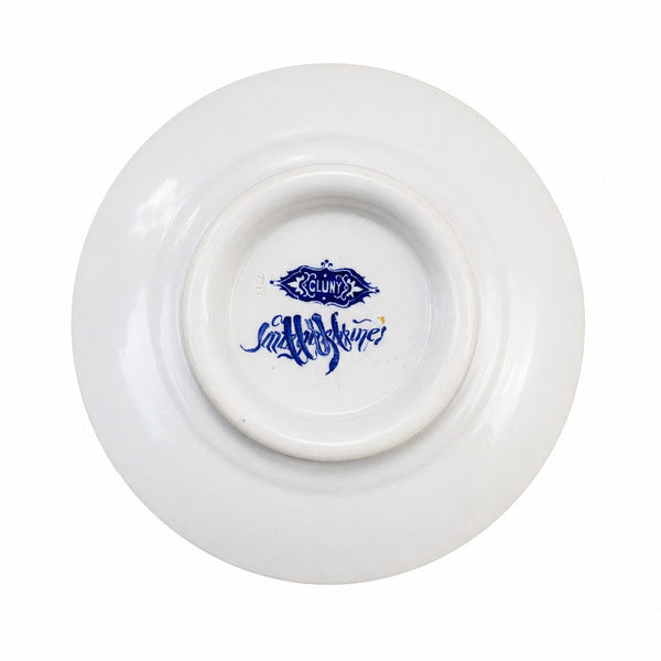 Assiette montée ancienne en faïence de Sarreguemines – modèle Cluny