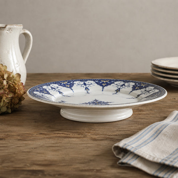 Assiette montée ancienne en faïence de Sarreguemines – modèle Cluny