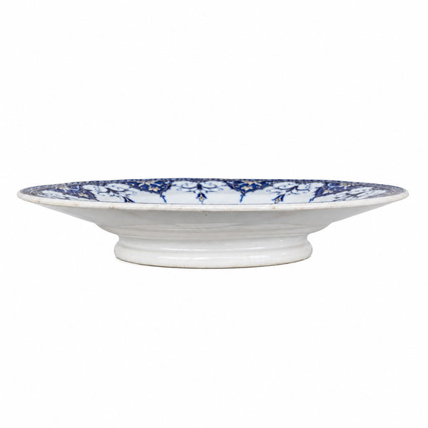 Assiette montée ancienne en faïence de Sarreguemines – modèle Cluny