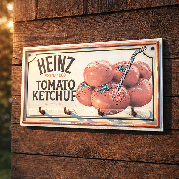 Porte-torchons mural publicitaire Heinz Tomato Ketchup vintage