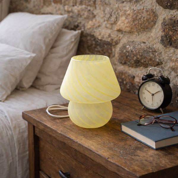 Lampe de chevet vintage en verre style Venini / Vetri d'Arte – design champignon – années 1970