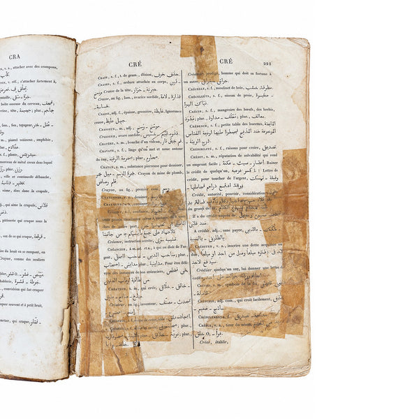 Dictionnaire français-arabe Ellious Bocthor – 1828 – 1 volume – À restaurer
