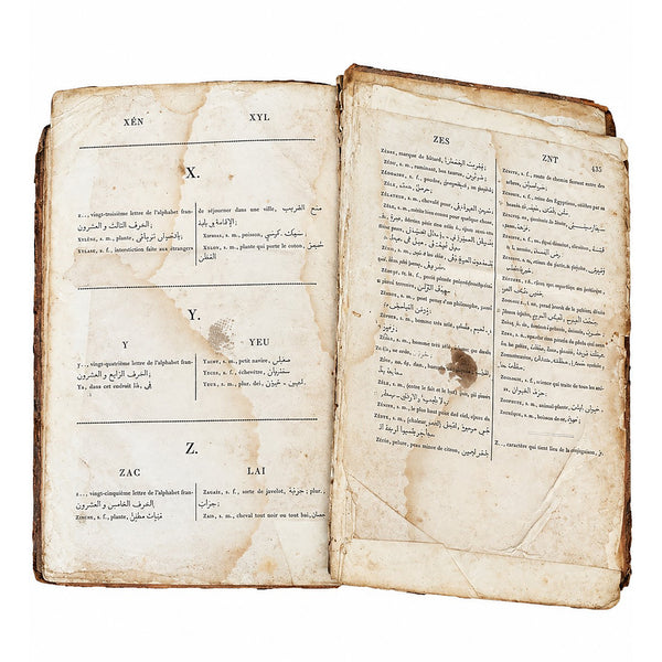 Dictionnaire français-arabe Ellious Bocthor – 1828 – 1 volume – À restaurer