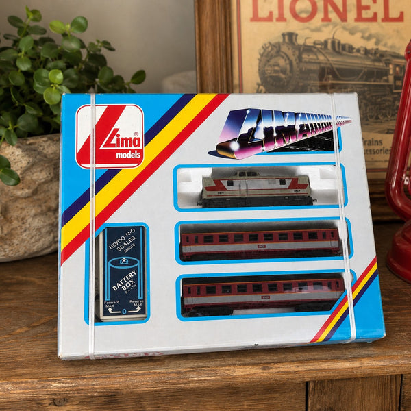 Coffret train électrique vintage Lima SNCF BB 9531 jamais ouvert avec 2 voitures – boîte 101800 B