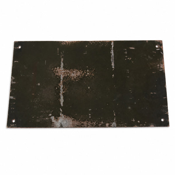 Plaque émaillée ancienne « Bouche incendie de 100 mm à ... » – 48 cm x 27 cm