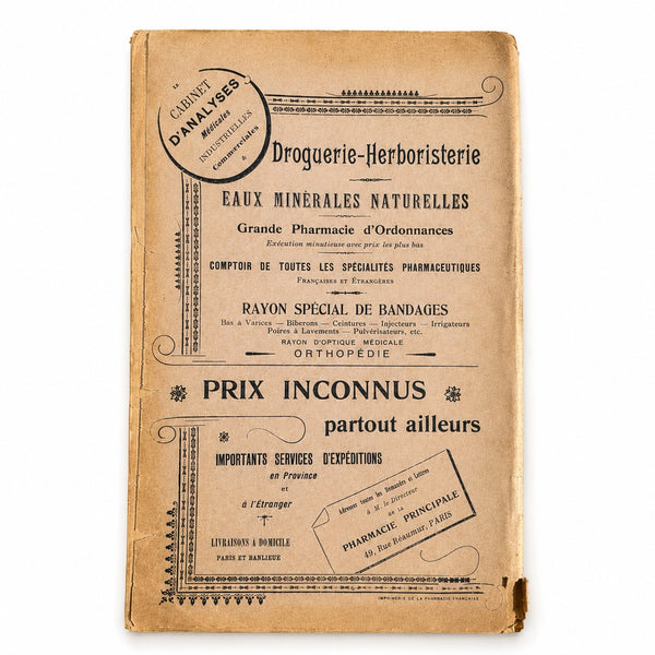 Ancien catalogue tarifaire de pharmacie « Pharmacie Principale » Paris 1912 – 2ᵉ édition