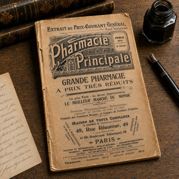 Ancien catalogue tarifaire de pharmacie « Pharmacie Principale » Paris 1912 – 2ᵉ édition