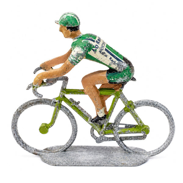 Ancienne figurine cycliste Salza La Redoute Motobécane en zamac peint – Échelle 1:32
