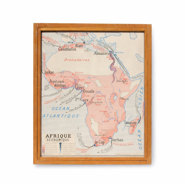 Carte scolaire vintage recto-verso – Europe économique / Afrique économique