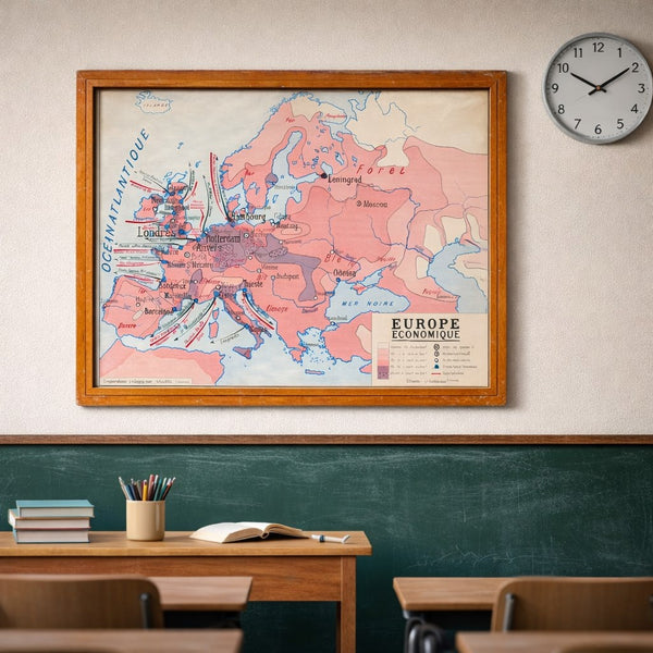 Carte scolaire vintage recto-verso – Europe économique / Afrique économique