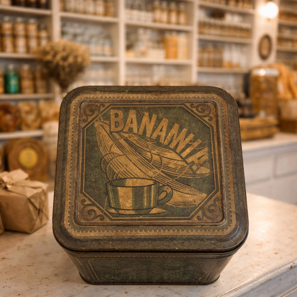Boîte ancienne Banania en tôle lithographiée – SUCRE – 1 kilo – années 1930