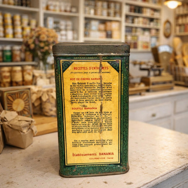 Boîte ancienne Banania en tôle lithographiée – SUCRE – 1 kilo – années 1930