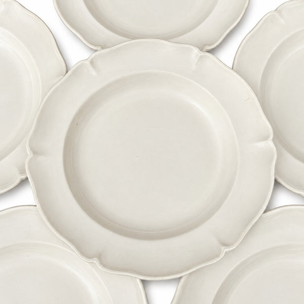 Villeroy & Boch Mettlach – Lot de 6 assiettes creuses anciennes en faïence ivoire