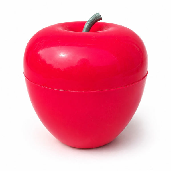 Seau à glaçons vintage en forme de pomme – Rouge framboise – Design années 1970