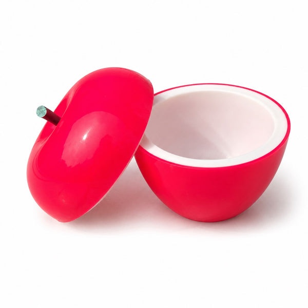 Seau à glaçons vintage en forme de pomme – Rouge framboise – Design années 1970