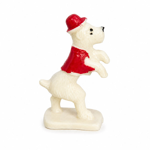 Ancienne figurine publicitaire Café Nadi en plastique peint – Caniche de cirque