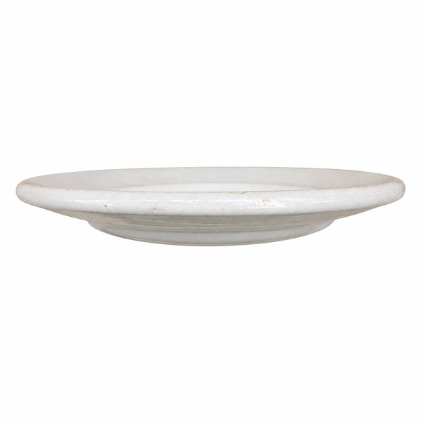 Assiette ancienne en faïence blanche épaisse Ø 20,5 cm – Creil et Montereau, fin XIXe siècle