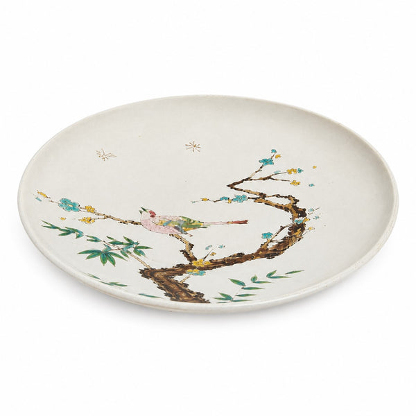 Assiette creuse ancienne japonisante à décor d'oiseau – Faïence de Creil et Montereau