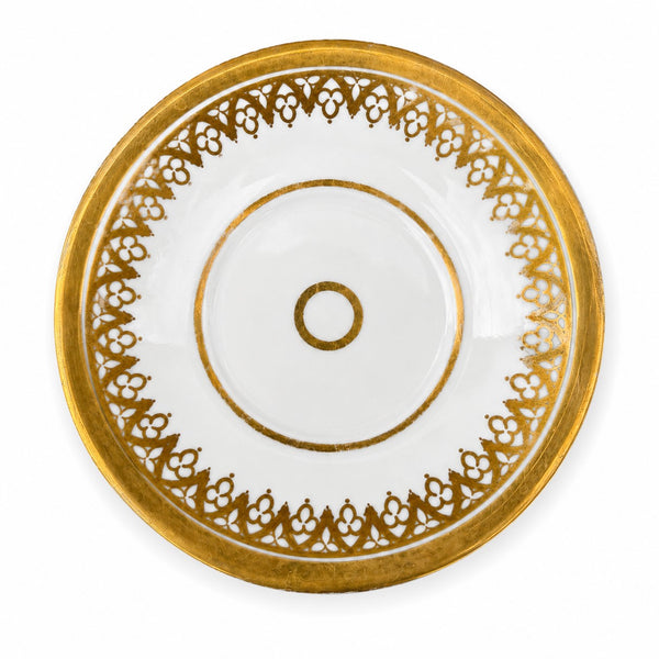Tasse et sa soucoupe en porcelaine de Paris décor néogothique doré – époque XIXe siècle