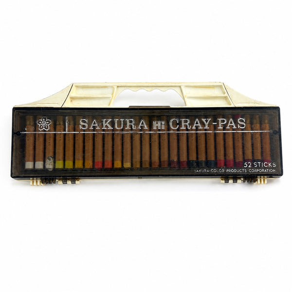 Ancien coffret Sakura Hi Cray-Pas 52 bâtons de pastel à l’huile – Made in Japan – années 1970