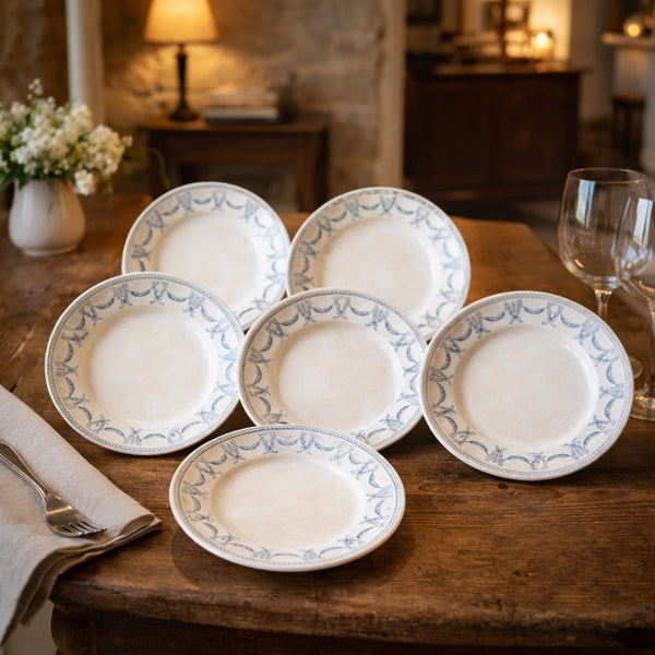 Lot de 6 assiettes à dessert – Modèle Les Ternes – U&C Sarreguemines Digoin