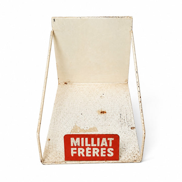 Ancien petit présentoir à boîtes de pâtes MILLIAT FRÈRES / Panzani en métal
