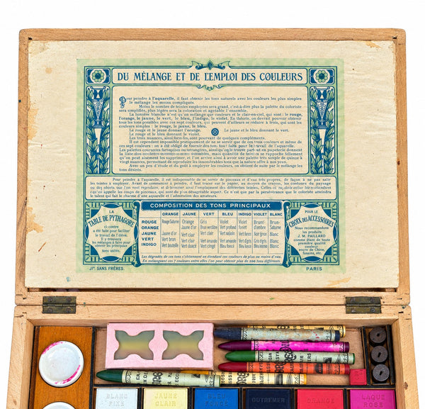 Ancien coffret d’aquarelle J.M. Paillard « Couleurs sans danger » – Paris