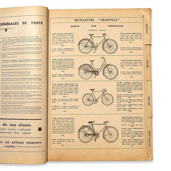 Ancien catalogue Gentil & Cie Paris 1939 – Fournitures générales pour cycles, motos et autos