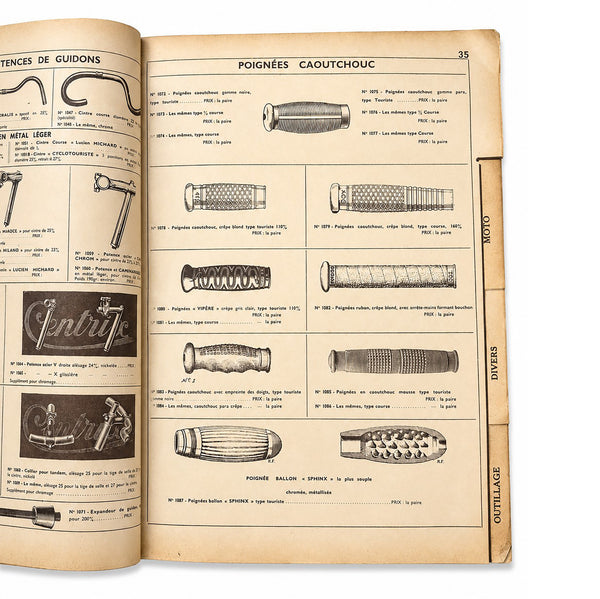 Ancien catalogue Gentil & Cie Paris 1939 – Fournitures générales pour cycles, motos et autos