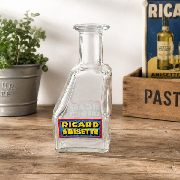 Ancienne carafe de bistrot Ricard Anisette publicitaire 500 ml en verre