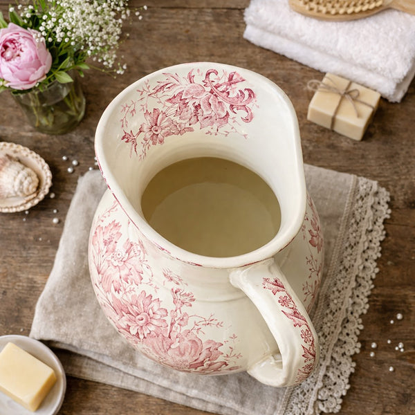 Broc de toilette ancien Saint-Amand & Hamage – modèle Anémone