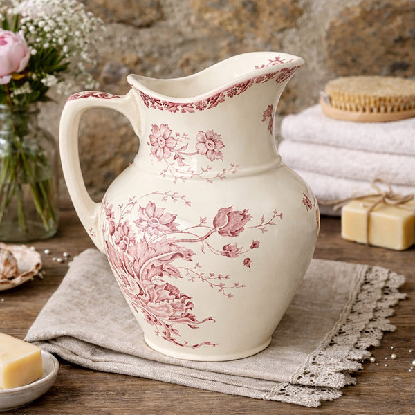 Broc de toilette ancien Saint-Amand & Hamage – modèle Anémone