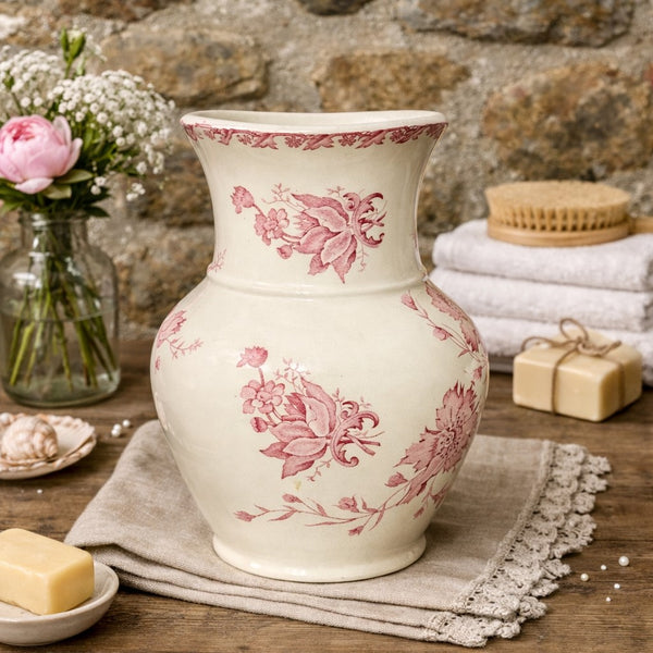 Broc de toilette ancien Saint-Amand & Hamage – modèle Anémone