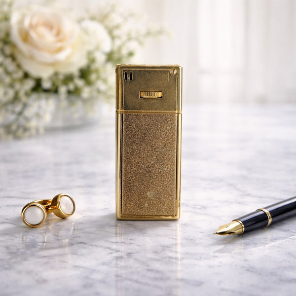 Briquet Vintage JS Gas – Métal Doré – Années 1960/1970